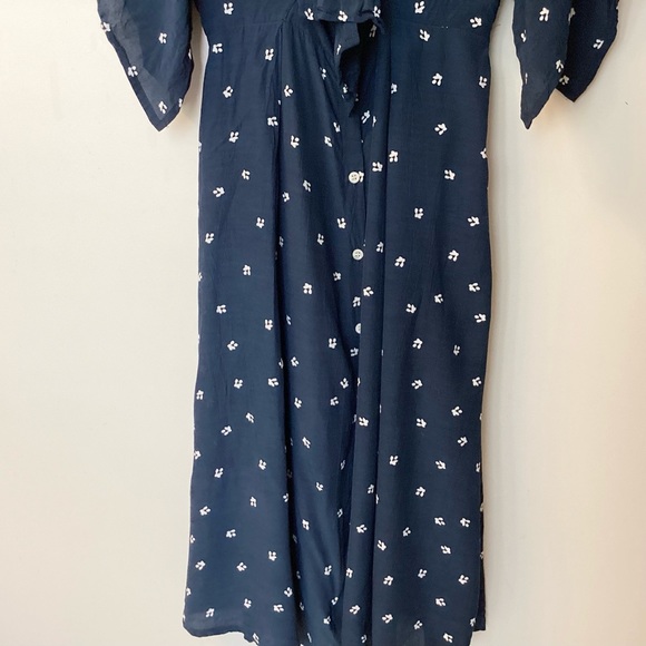 Faithfull the Brand Floral Print Button Front Midi Dress - Blue - 6 - Picture 3 of 11